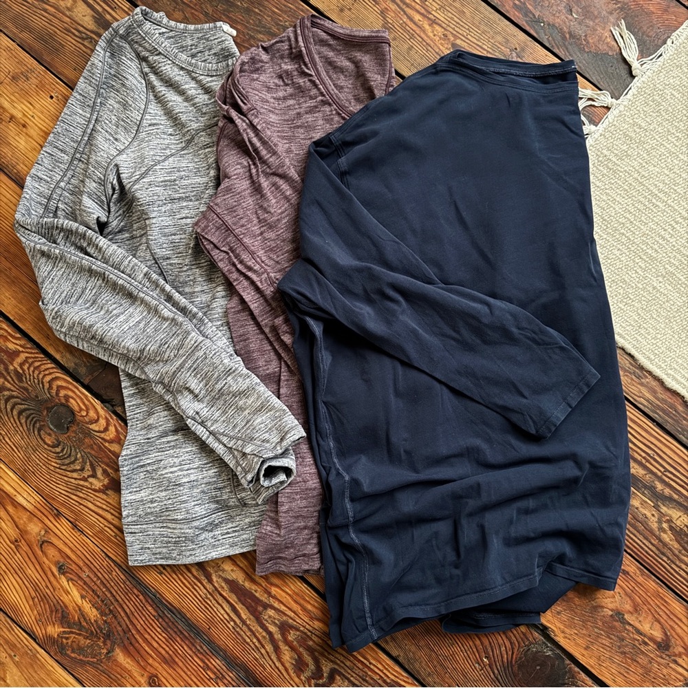 LULULEMON Women’s Bundle of 3 Long Sleeve Tops Sz 12